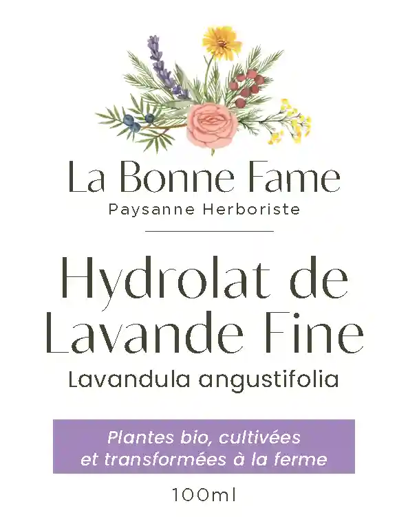 Etiquette hydrolat de Lavande Fine 100ml