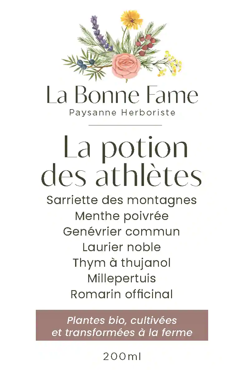 Etiquette Potion des Athlètes