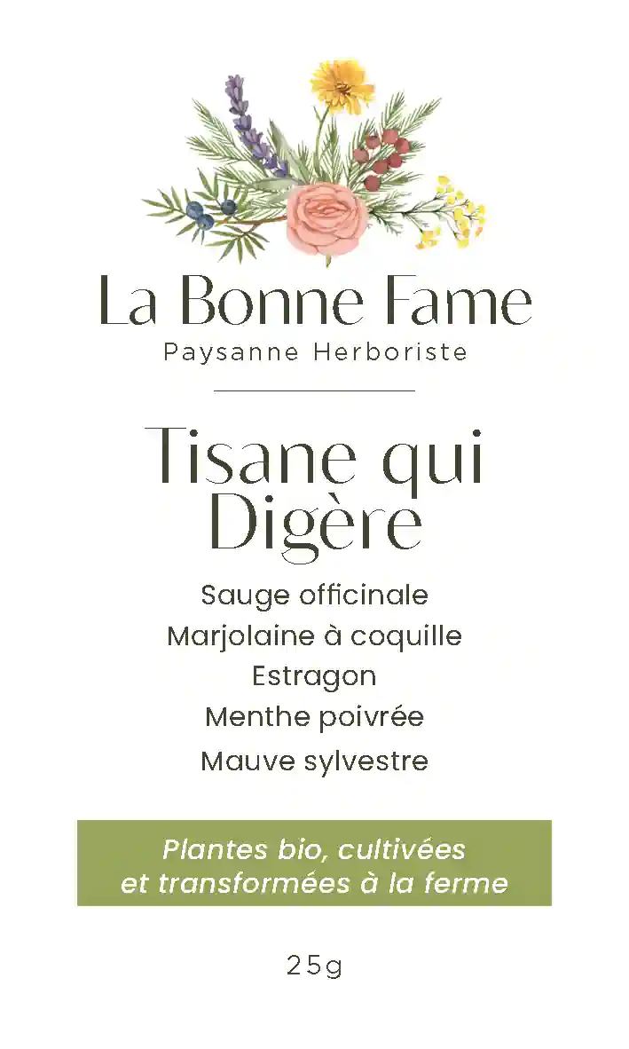 Etiquette Tisane Qui Digère