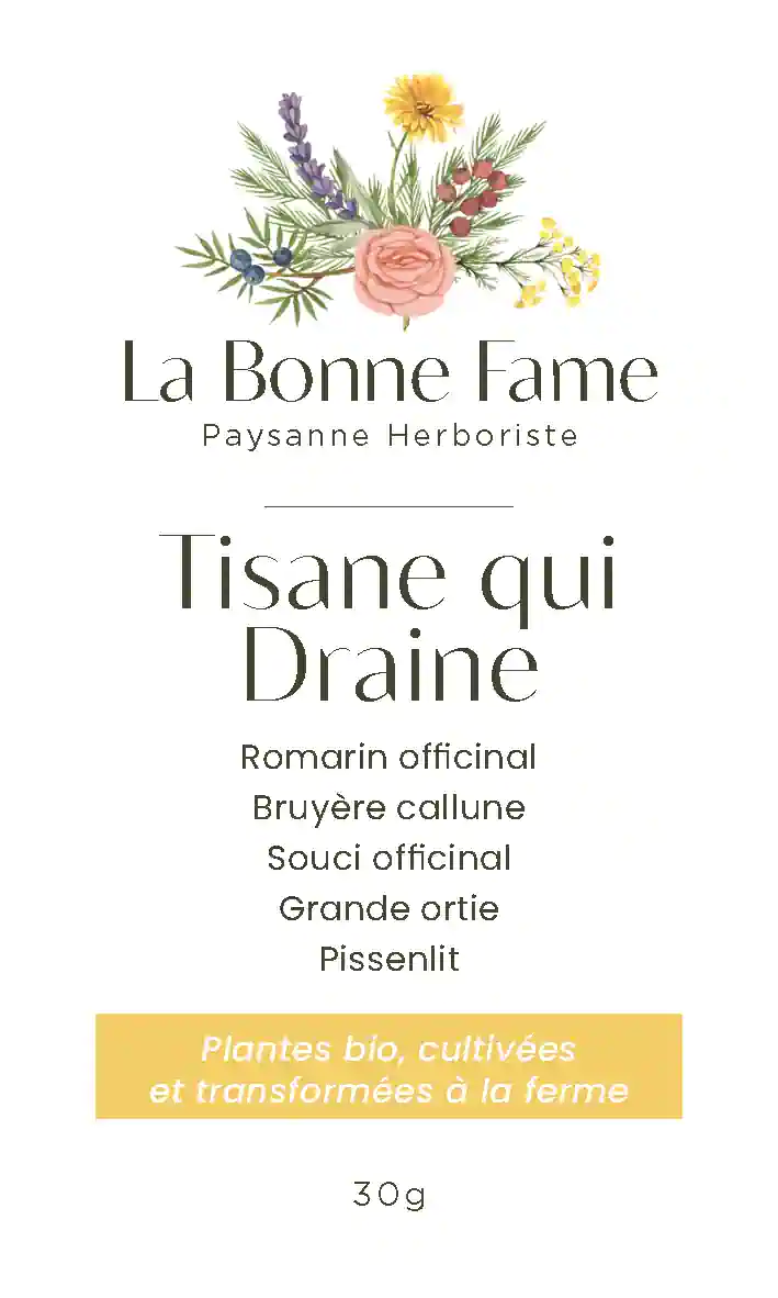 Etiquette Tisane Qui Draine